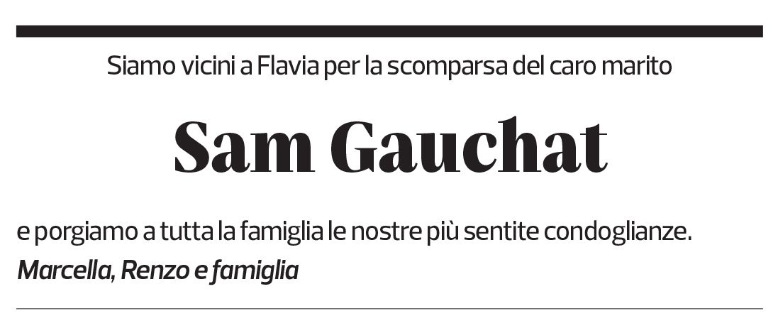 Annuncio funebre Sam Gauchat