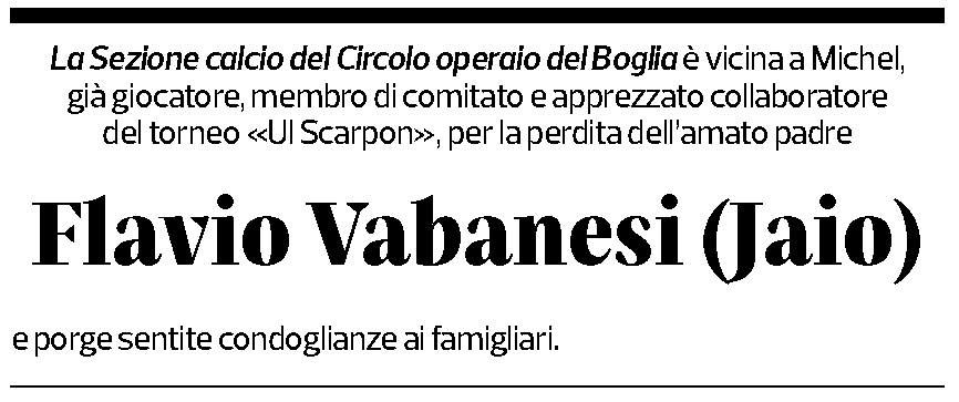 Annuncio funebre Flavio Vabanesi