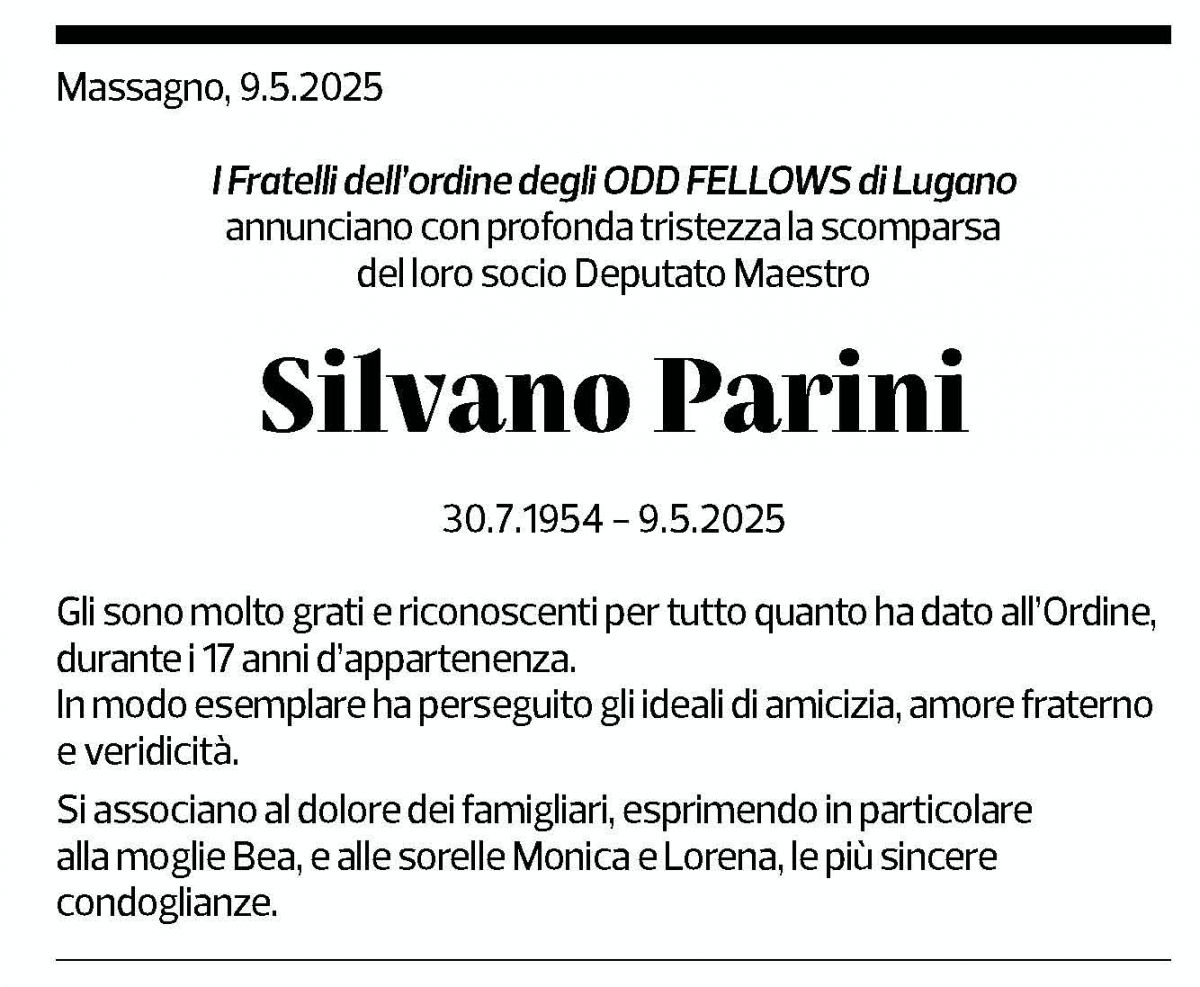 Annuncio funebre Silvano Parini