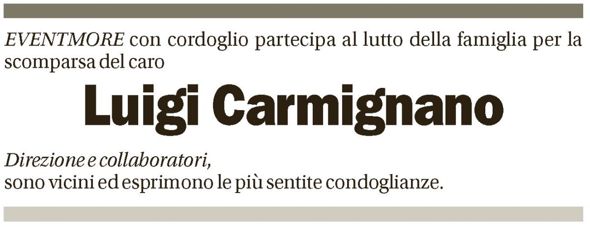 Annuncio funebre Luigi Carmignano