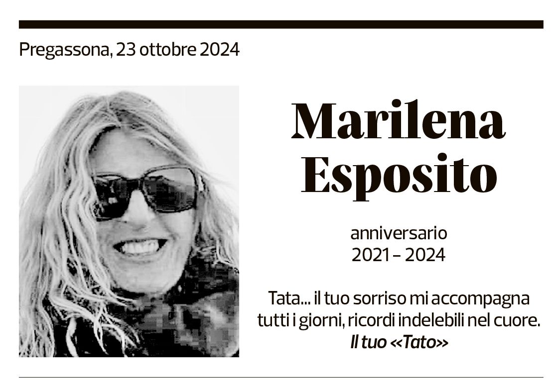 Annuncio funebre Marilena Esposito