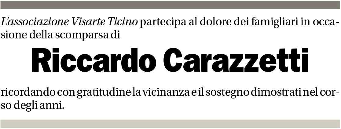 Annuncio funebre Riccardo Carazzetti