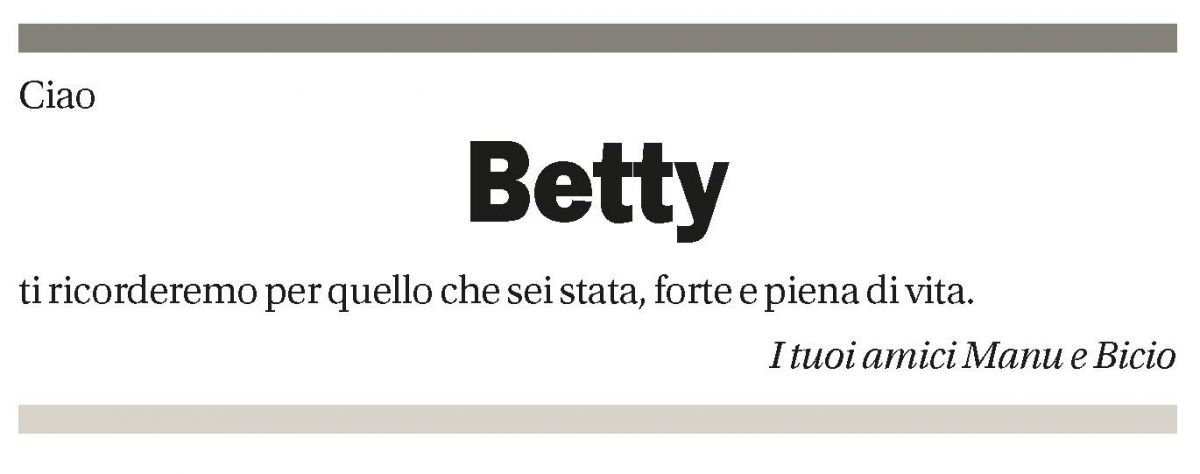 Annuncio funebre Betty Muratore Robotti