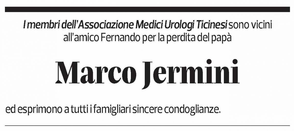 Annuncio funebre Marco Jermini