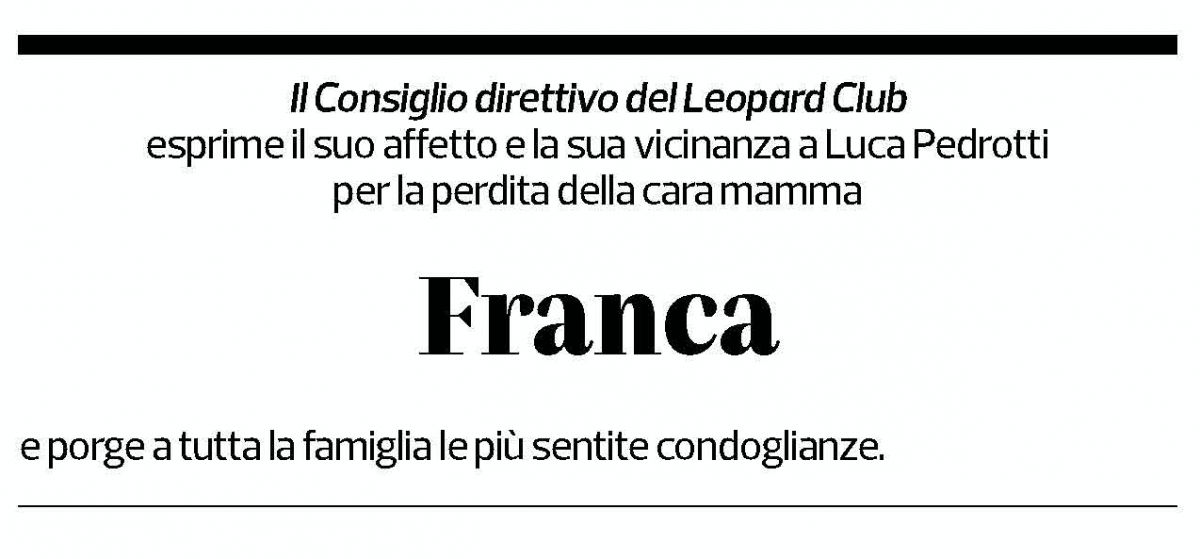 Annuncio funebre Franca 