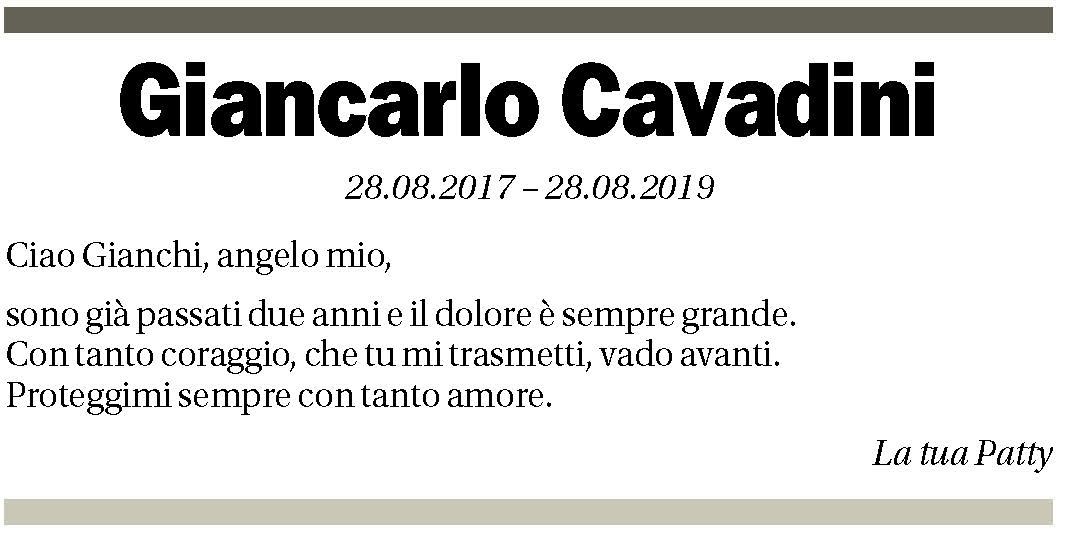 Annuncio funebre Giancarlo Cavadini