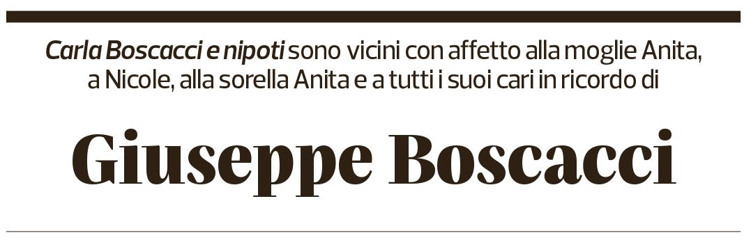 Annuncio funebre Giuseppe Boscacci