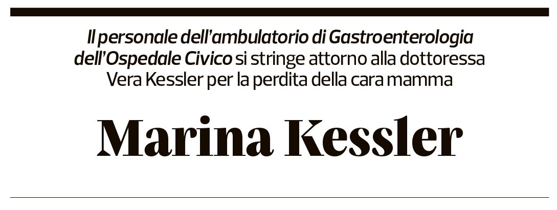 Annuncio funebre Marina Kessler-tognola