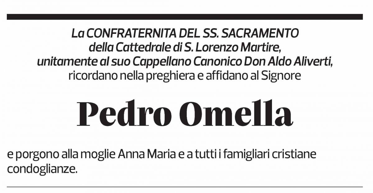 Annuncio funebre Pedro Omella