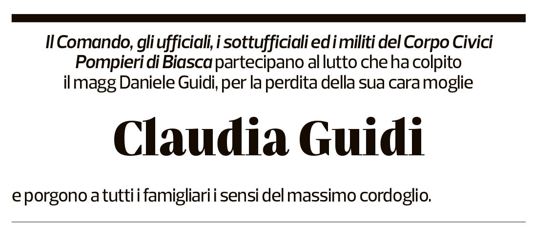 Annuncio funebre Claudia Guidi