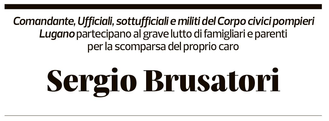 Annuncio funebre Sergio Brusatori