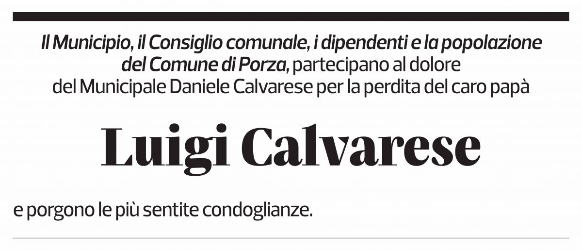 Annuncio funebre Luigi Calvarese