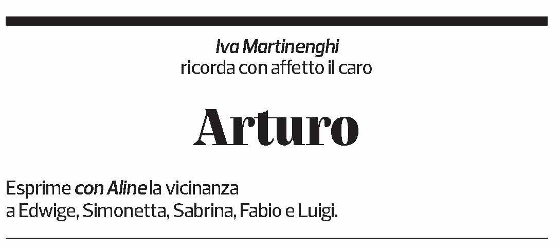 Annuncio funebre Arturo Corti