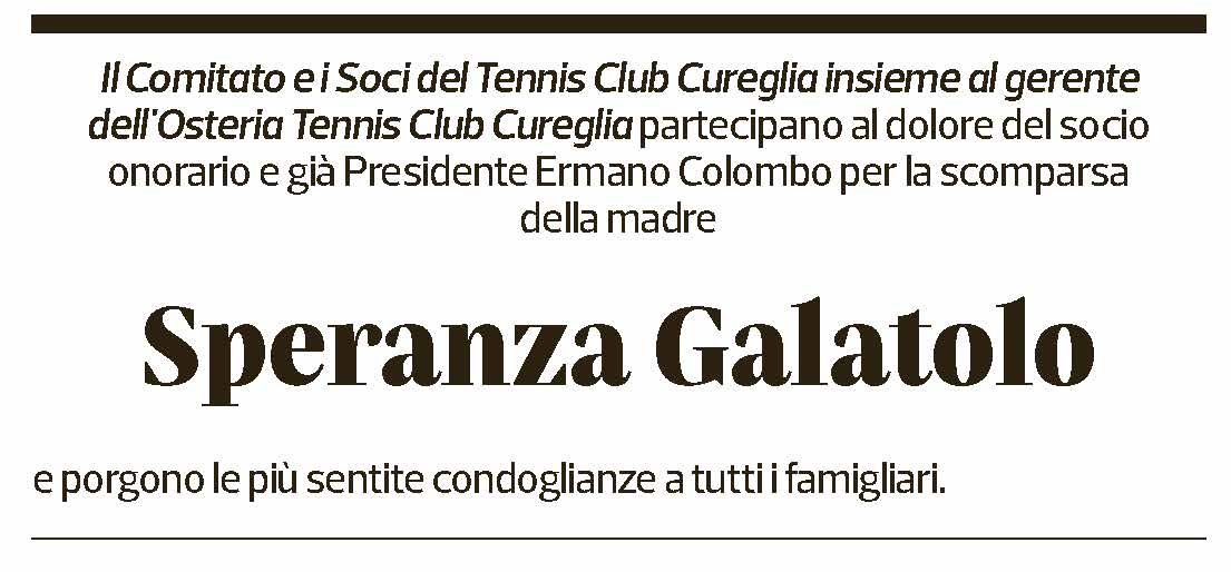 Annuncio funebre Speranza Galatolo