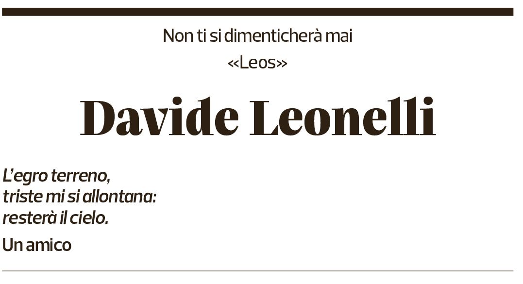 Annuncio funebre Davide Leonelli