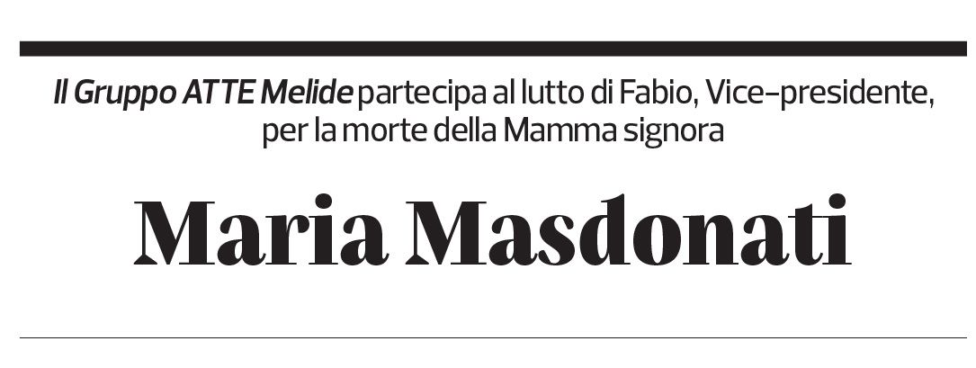 Annuncio funebre Maria Masdonati