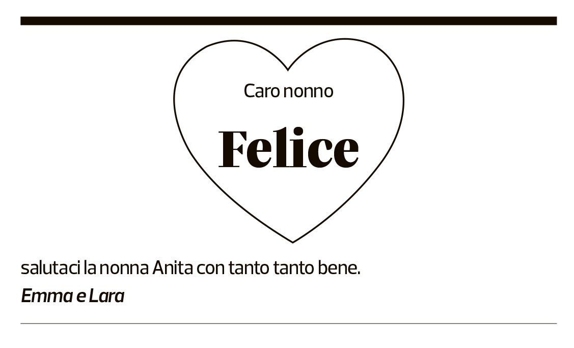 Annuncio funebre Felice Saccomani