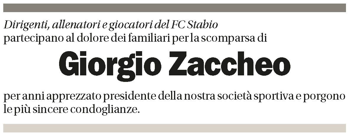 Annuncio funebre Giorgio Zaccheo