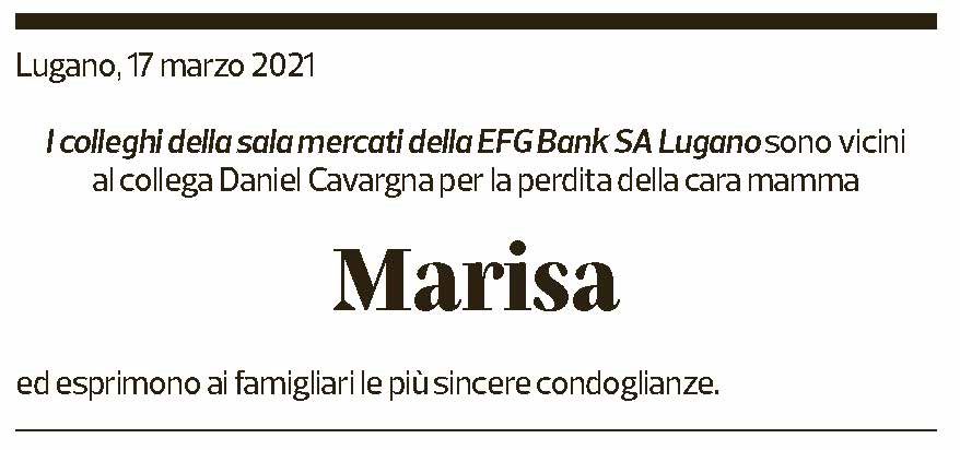 Annuncio funebre Marisa Cavargna