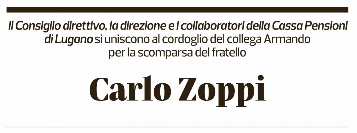 Annuncio funebre Carlo Zoppi