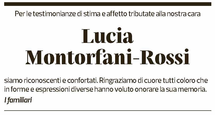 Annuncio funebre Lucia Montorfani-rossi