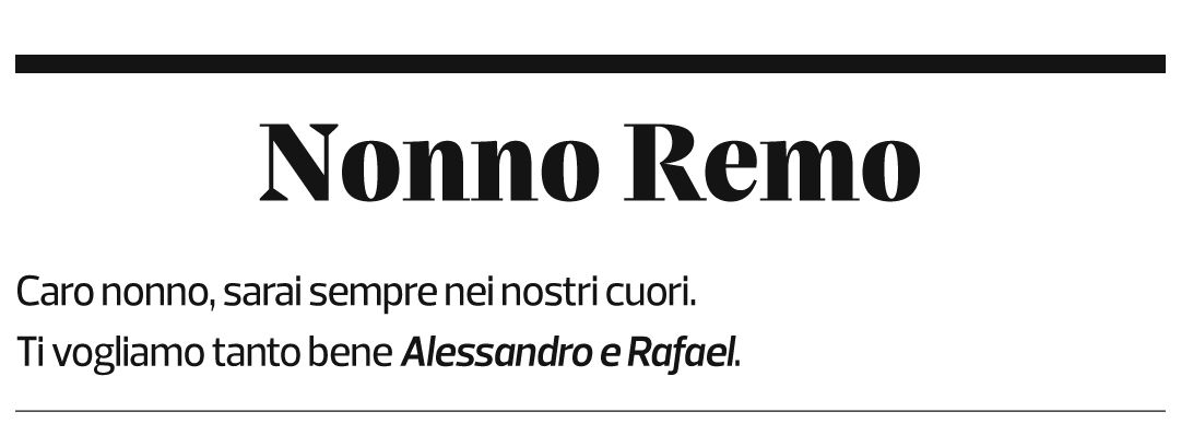 Annuncio funebre Remo Lurà