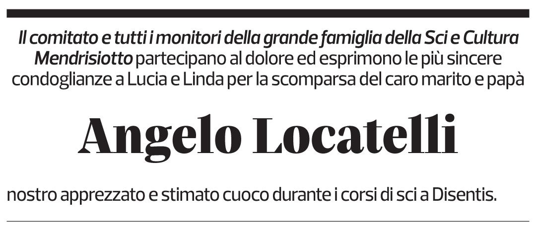 Annuncio funebre Angelo Locatelli