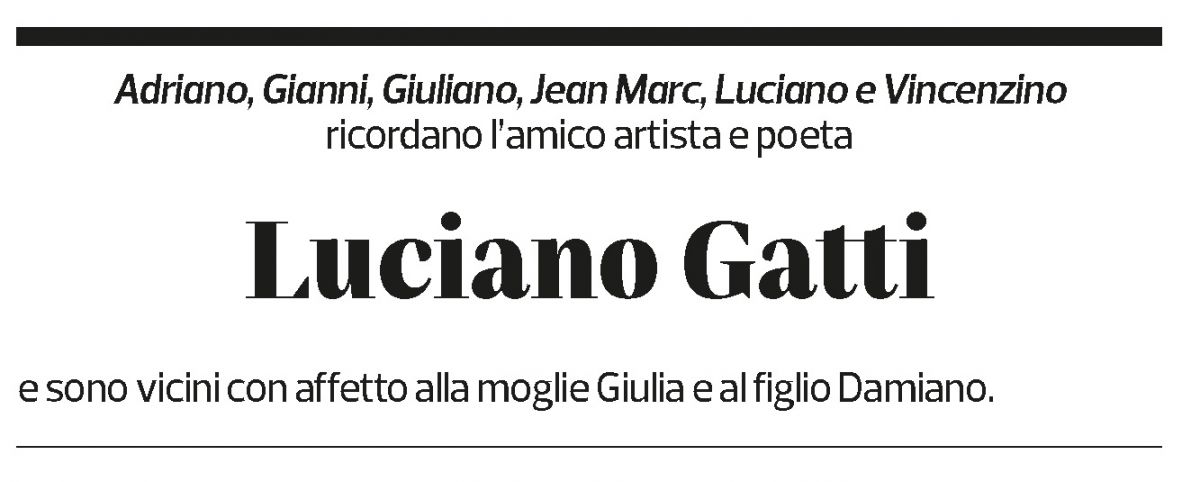 Annuncio funebre Luciano Gatti