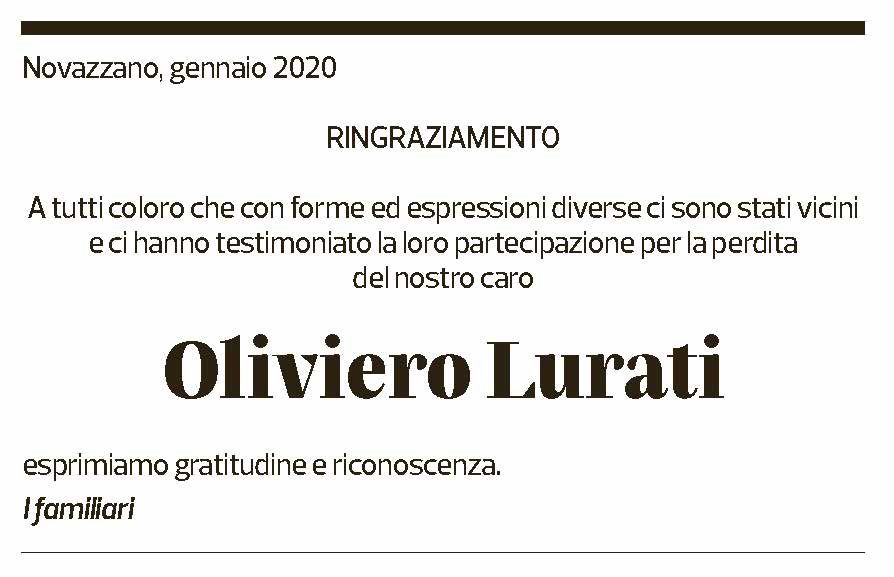 Annuncio funebre Oliviero Lurati