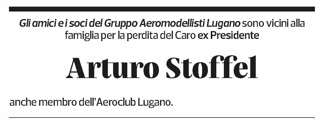 Annuncio funebre Arturo Stoffel