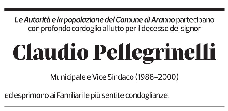 Annuncio funebre Claudio Pellegrinelli