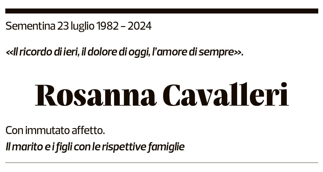 Annuncio funebre Rosanna Cavalleri