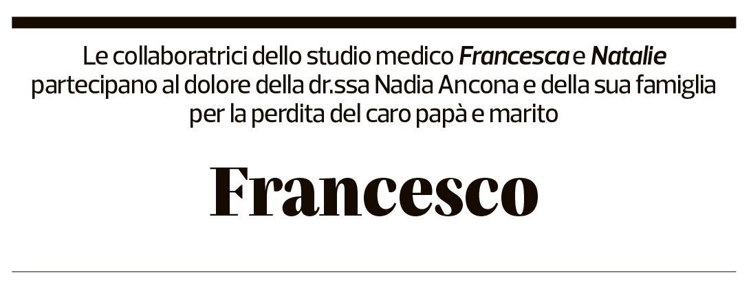 Annuncio funebre Franco Francesco Ancona