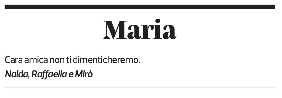 Annuncio funebre Maria Scotti Macchi