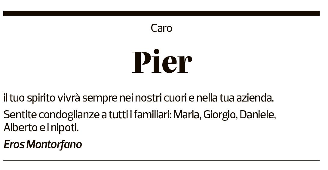 Annuncio funebre Pierluigi Ortelli
