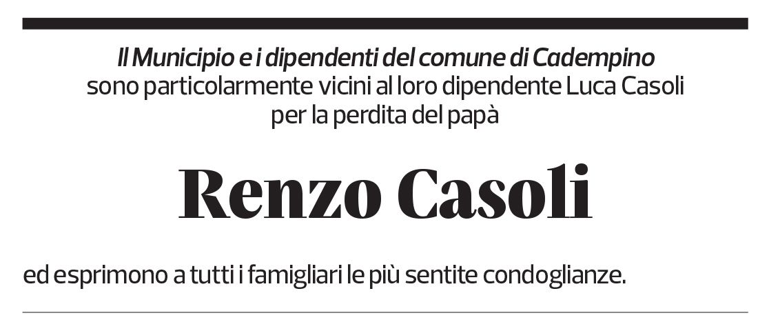 Annuncio funebre Renzo Casoli