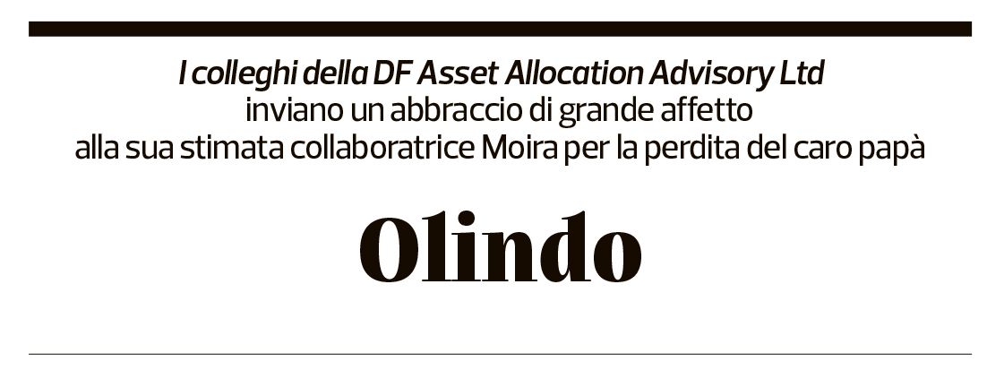 Annuncio funebre Olindo Caimi