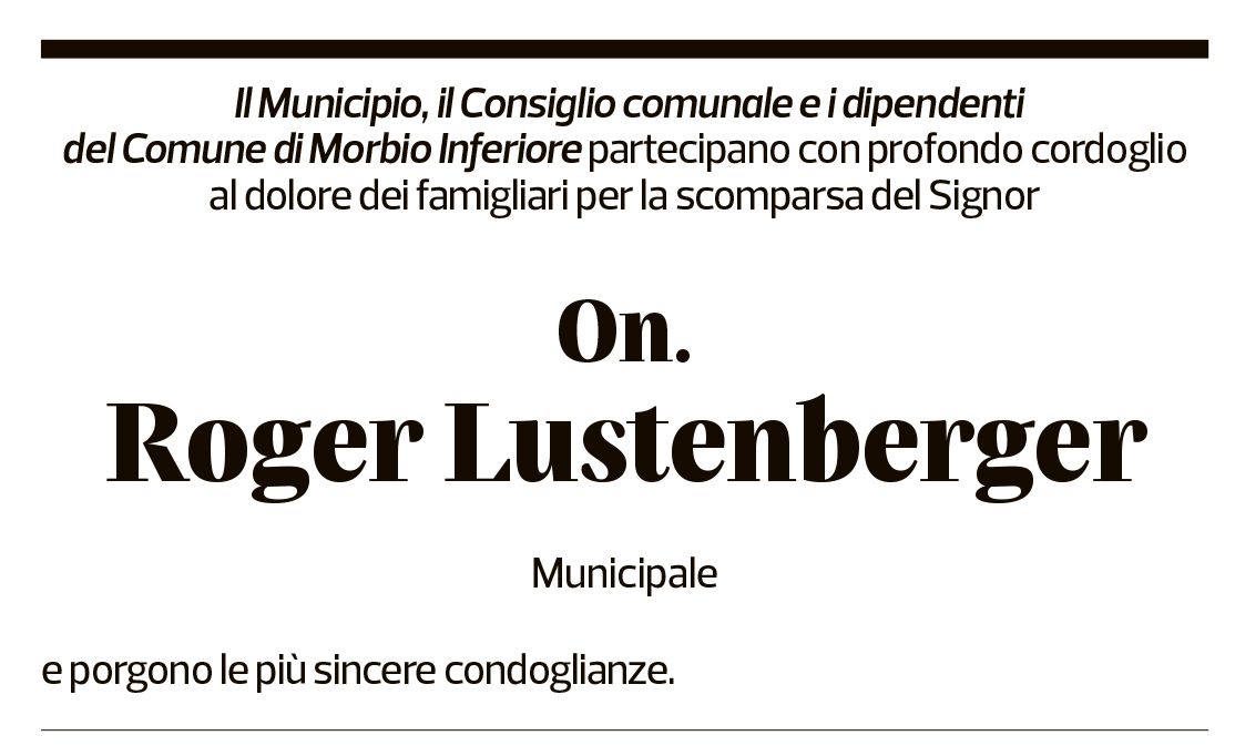 Annuncio funebre Roger Lustenberger