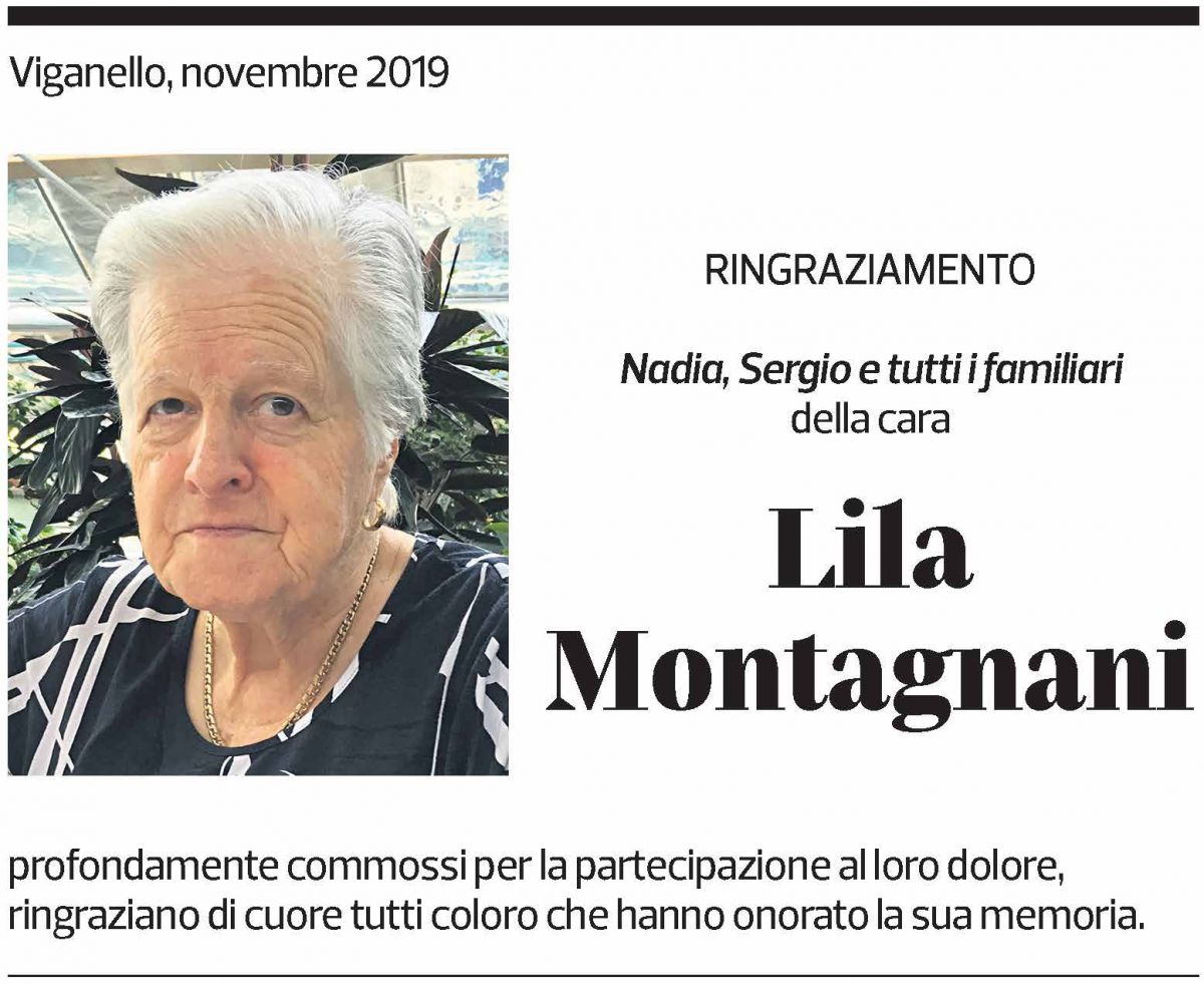 Annuncio funebre Lila Montagnani