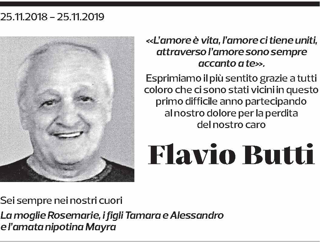 Annuncio funebre Flavio Butti