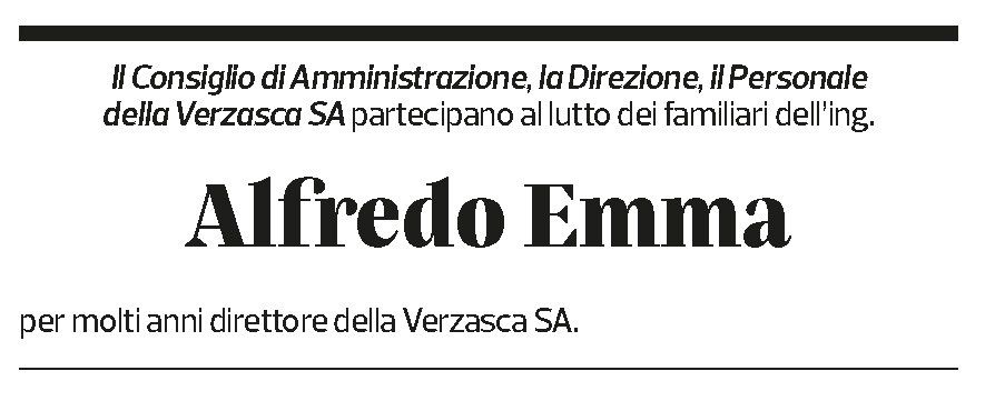Annuncio funebre Alfredo Emma