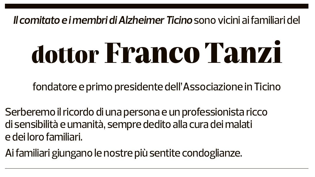 Annuncio funebre Franco Tanzi