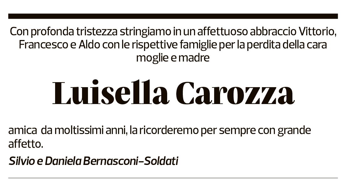 Annuncio funebre Luisella Cassani-carozza