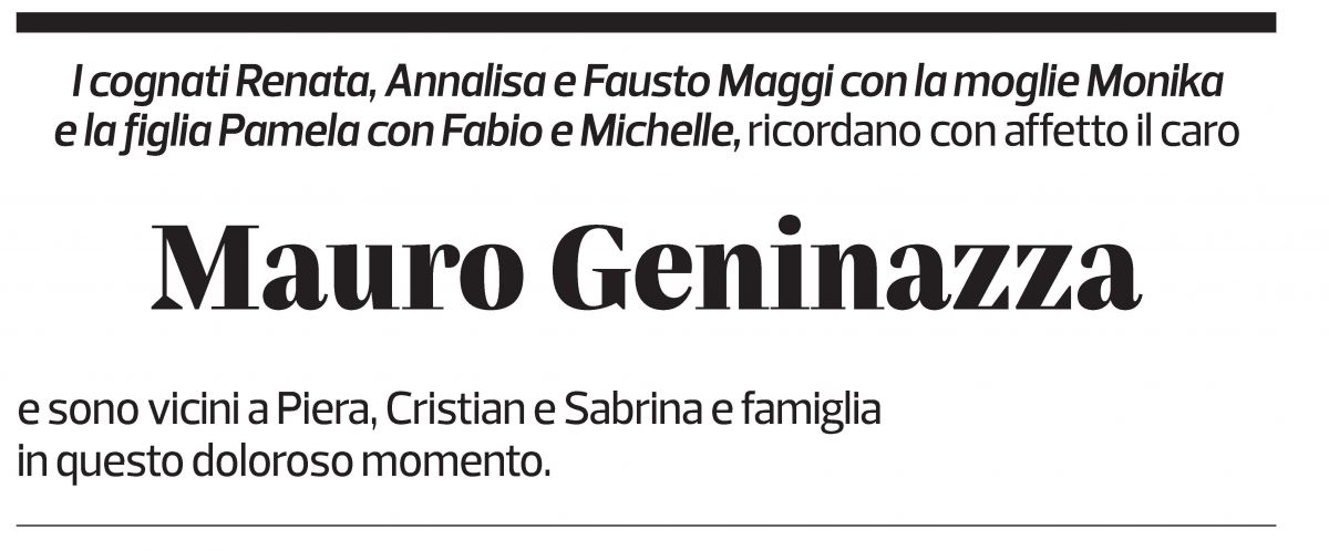 Annuncio funebre Mauro Geninzza