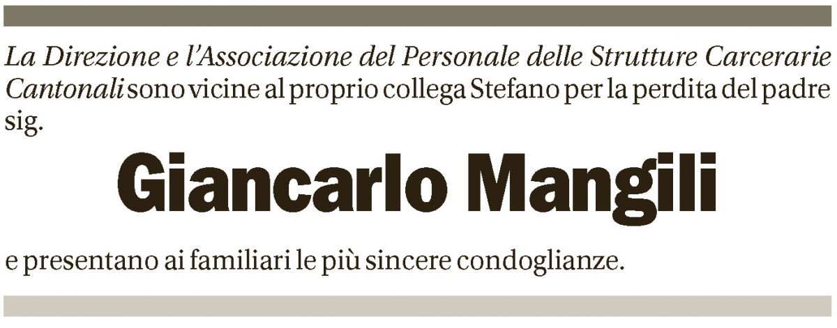 Annuncio funebre Giancarlo Mangili