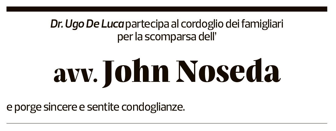 Annuncio funebre John Noseda