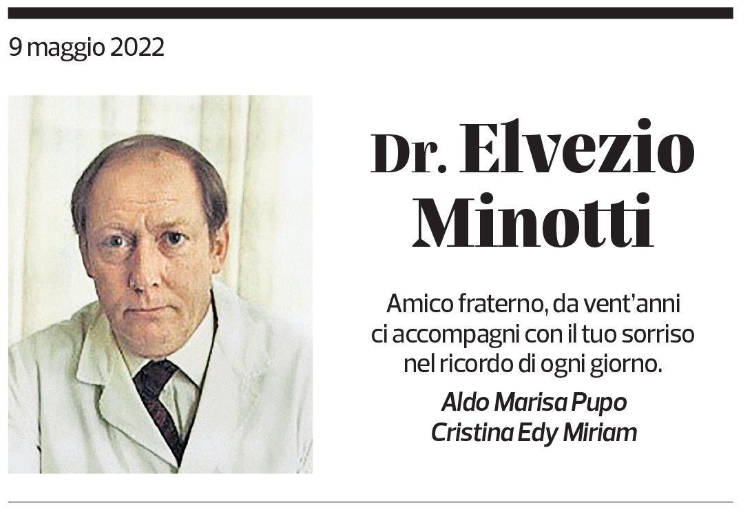 Annuncio funebre Elvezio Minotti