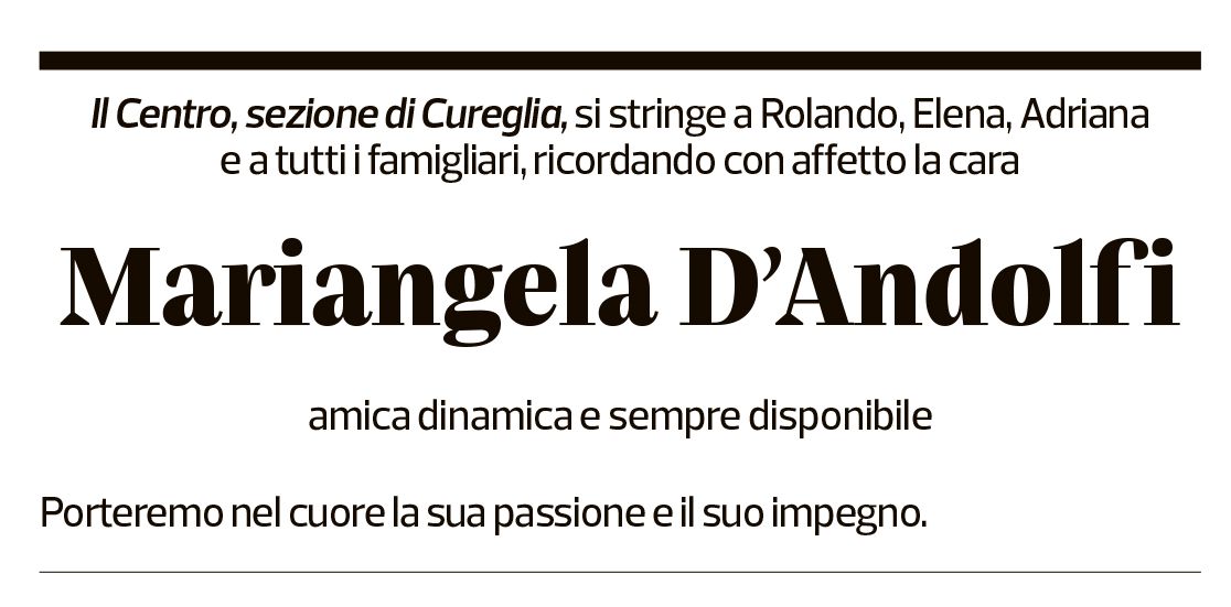 Annuncio funebre Mariangela D'andolfi