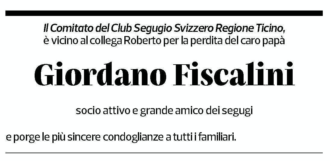 Annuncio funebre Giordano Fiscalini