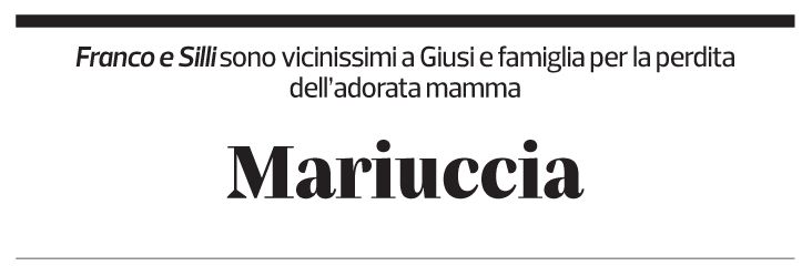 Annuncio funebre Mariuccia Giavatto